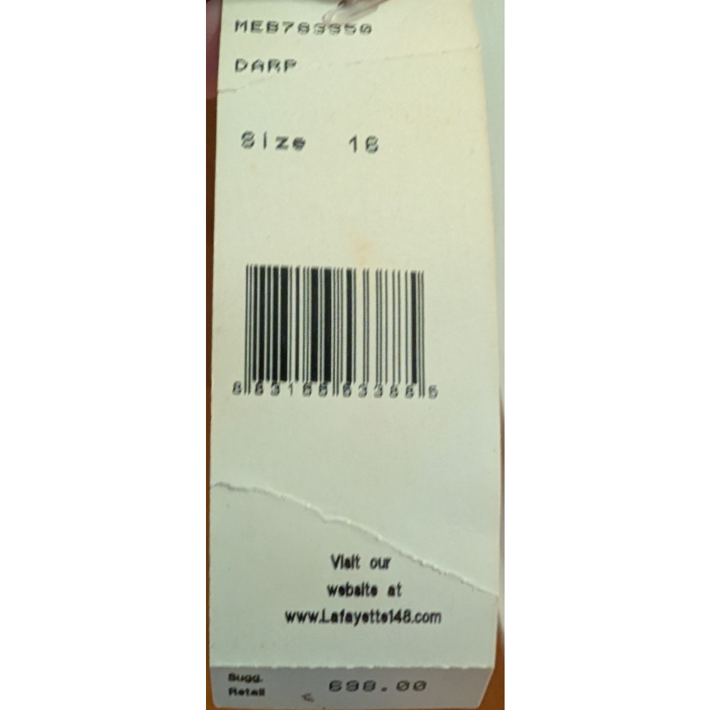 Lafayette 148 New York Lambskin Leather Button Up Shirt Red Size 16 NEW - Picture 5 of 8